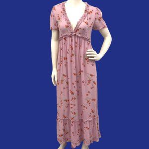 Pink Maxi Floral Dress